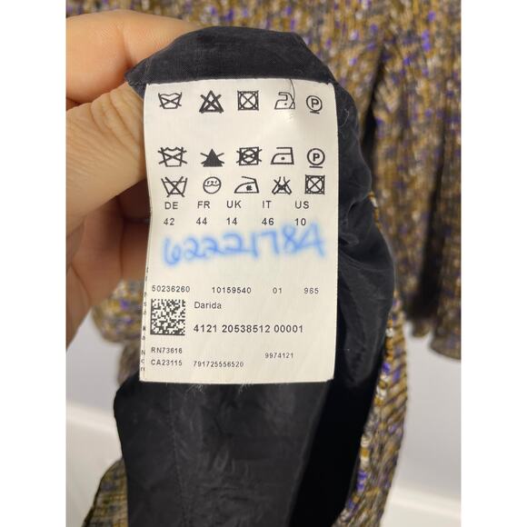 Boss, Hugo Boss, Size 10, Black Silk & Cupro Shift Dress, 3/4 Sleeve, Tie Waist - Picture 4 of 9